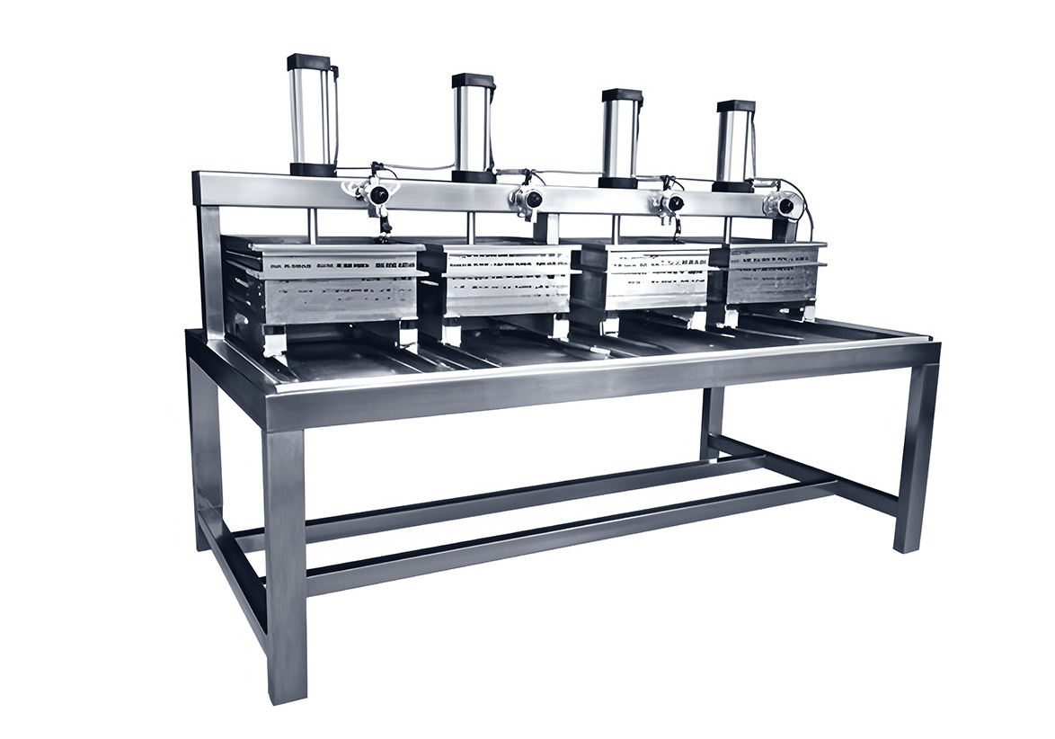 Pneumatic tofu pressing and forming machine